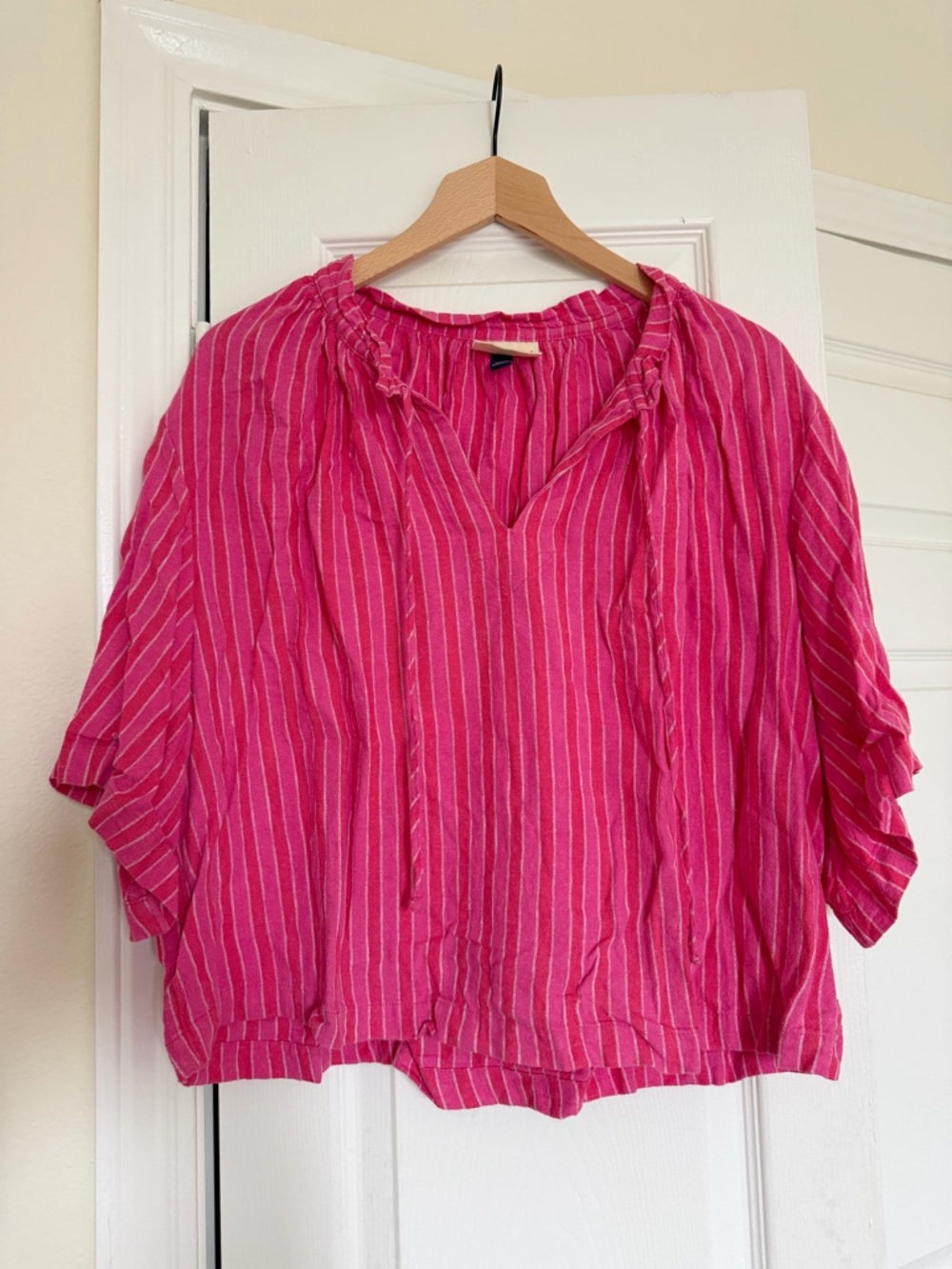 Universal Thread Pink Striped Peasant Top